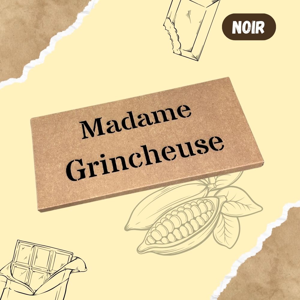 Tablette de chocolat NOIR - Madame Grincheuse