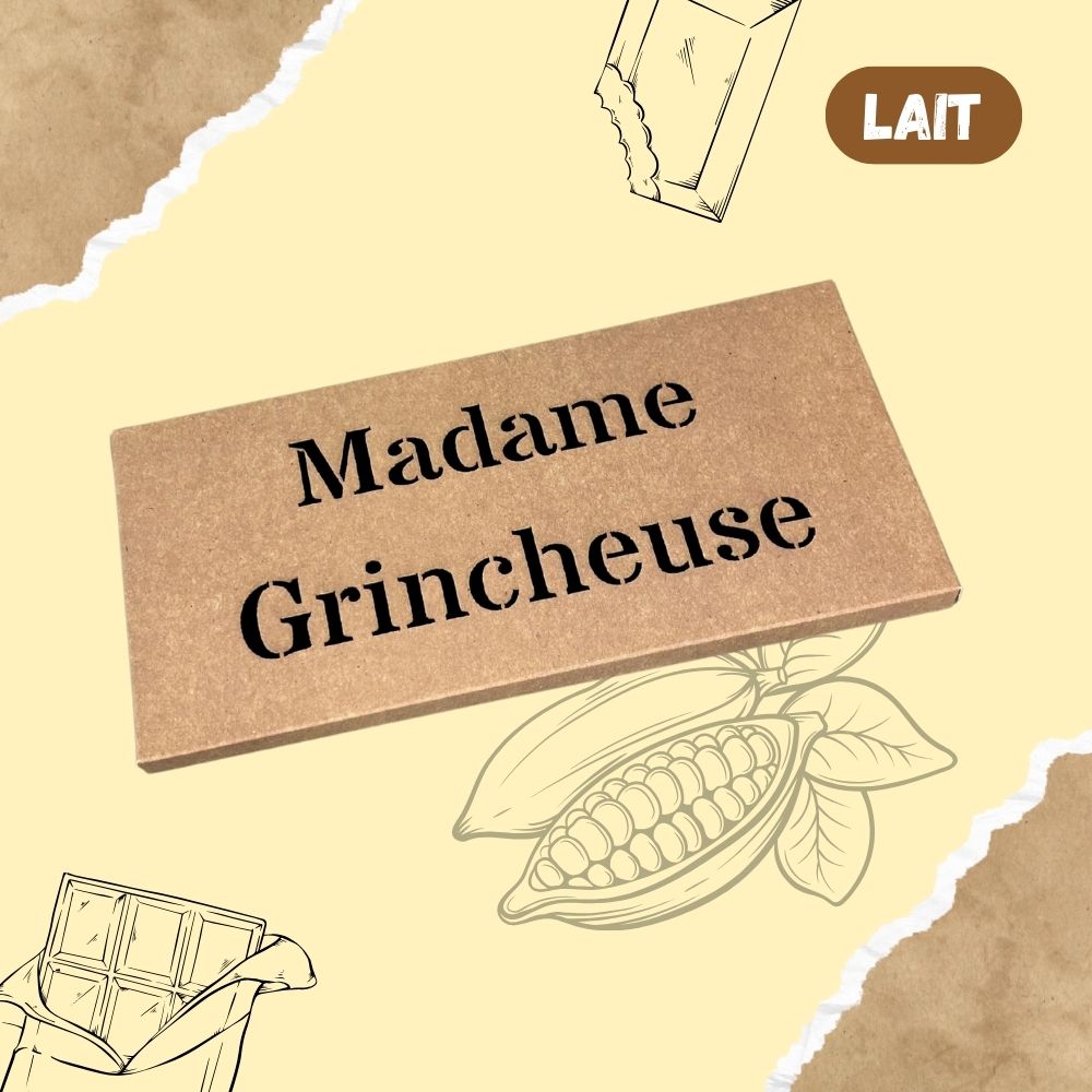 Tablette de chocolat LAIT - Madame Grincheuse