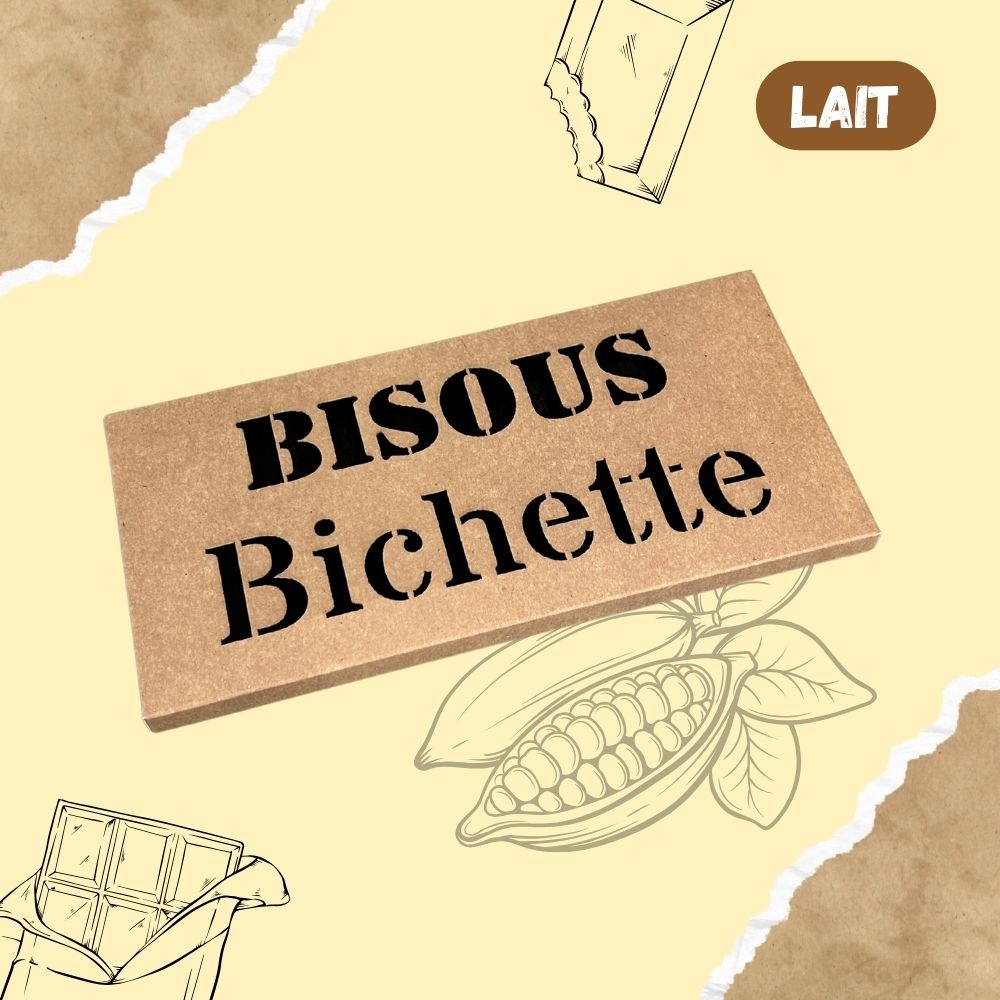 Tablette de chocolat LAIT - BISOUS Bichette