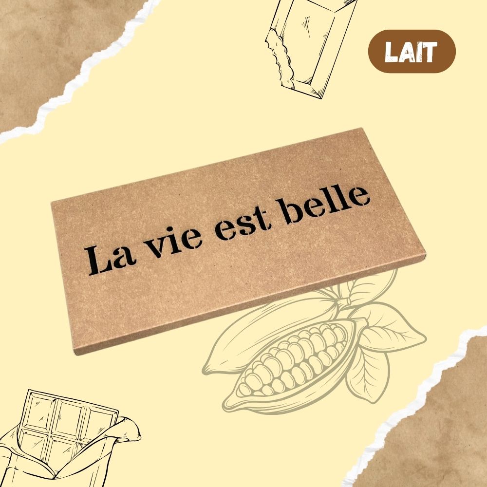 Tablette de chocolat LAIT - La vie est belle