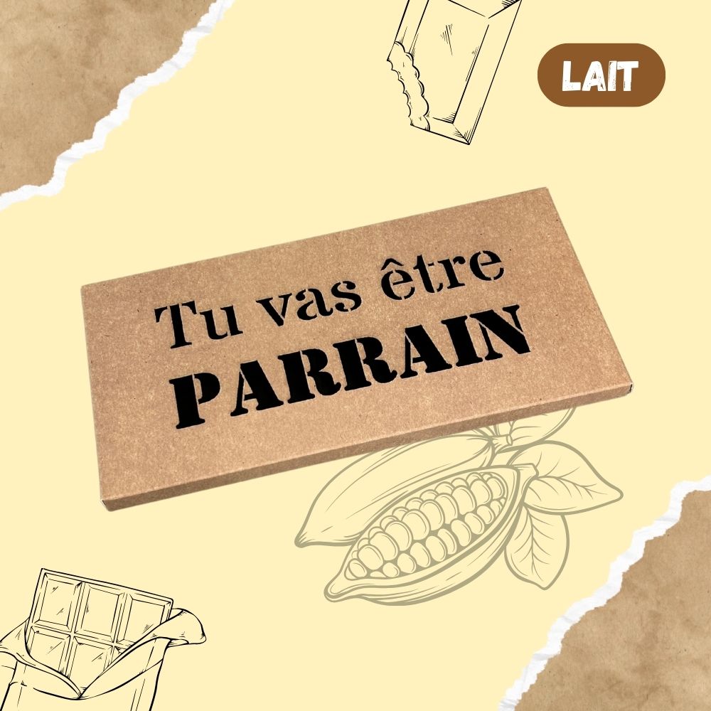 Tablette de chocolat LAIT - Tu vas être parrain