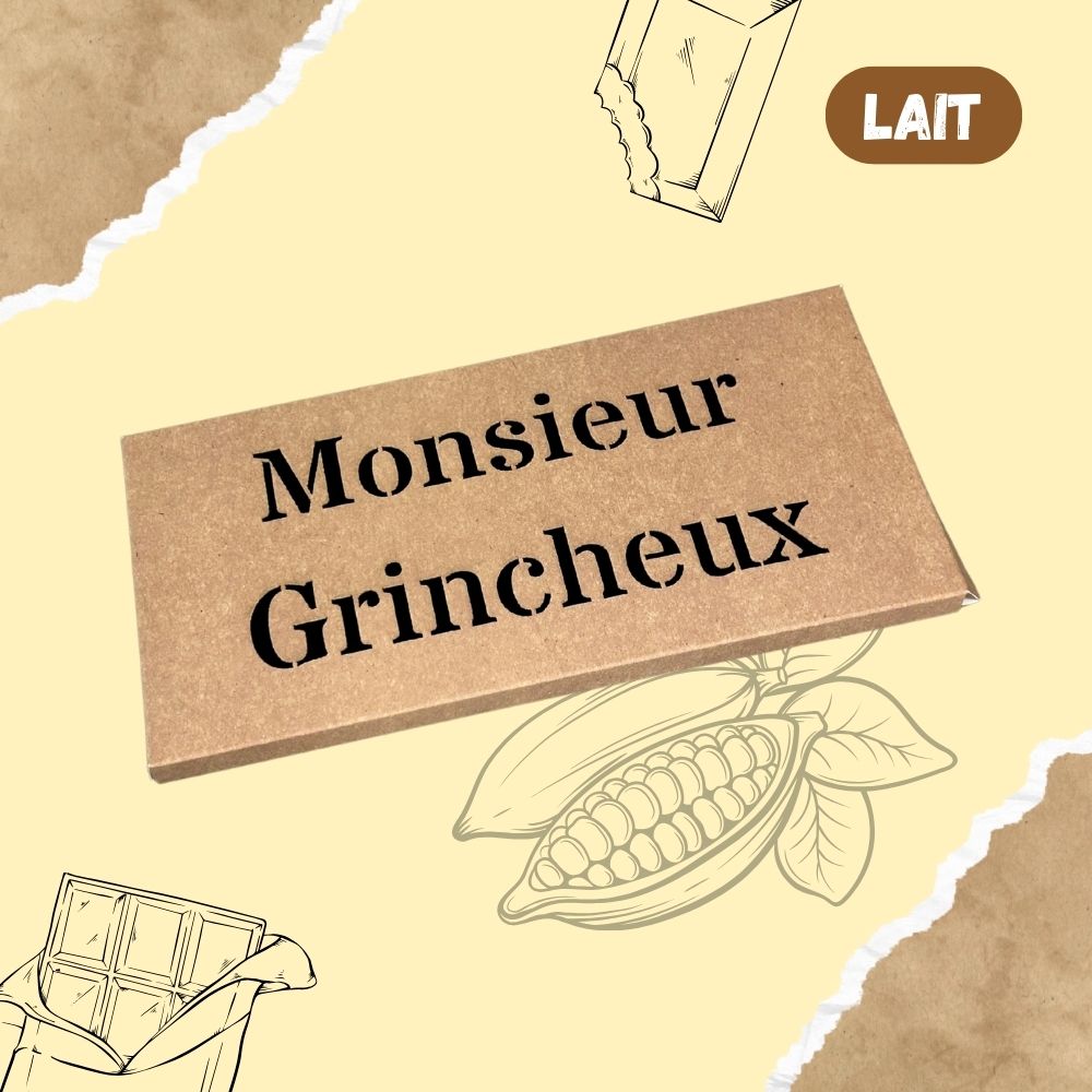 Tablette de chocolat LAIT - Monsieur Grincheux