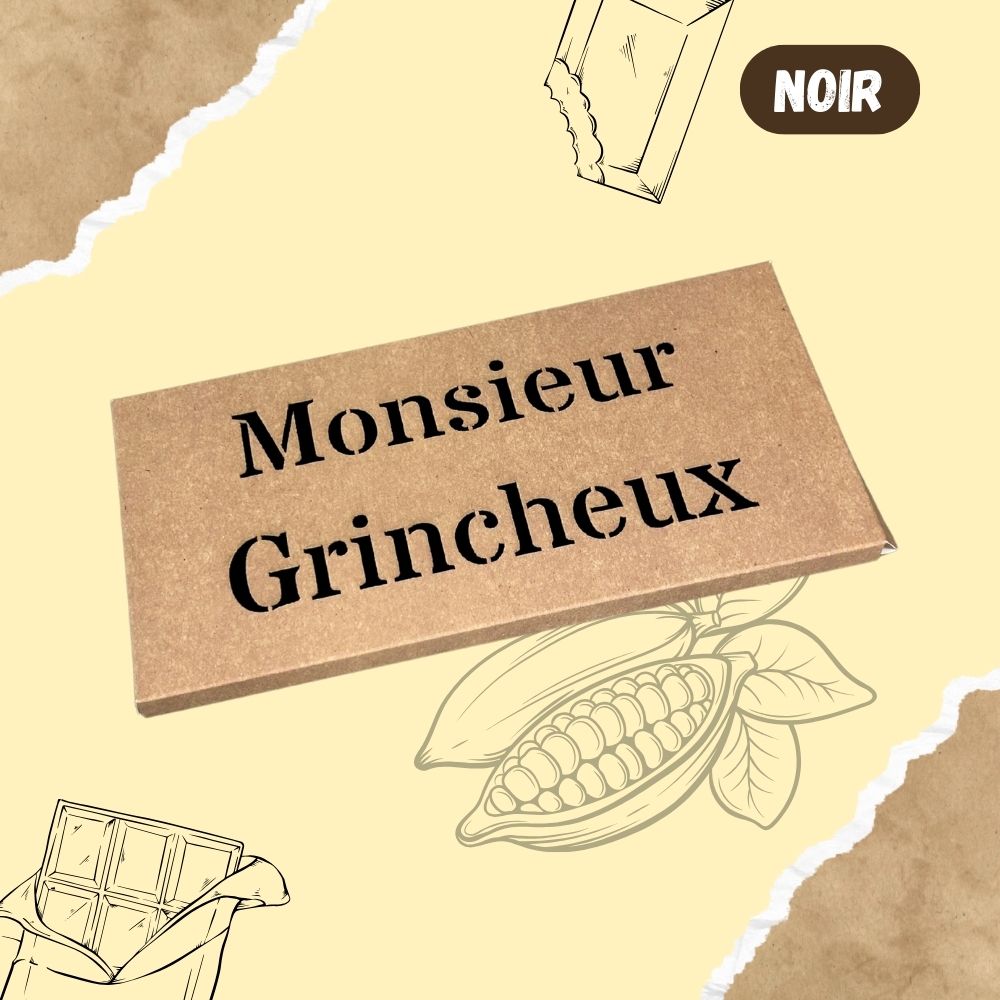 Tablette de chocolat NOIR - Monsieur Grincheux