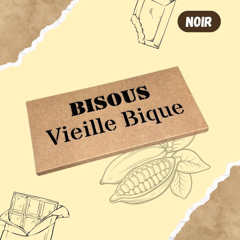 Tablette de chocolat NOIR - Bisous Vieille Bique