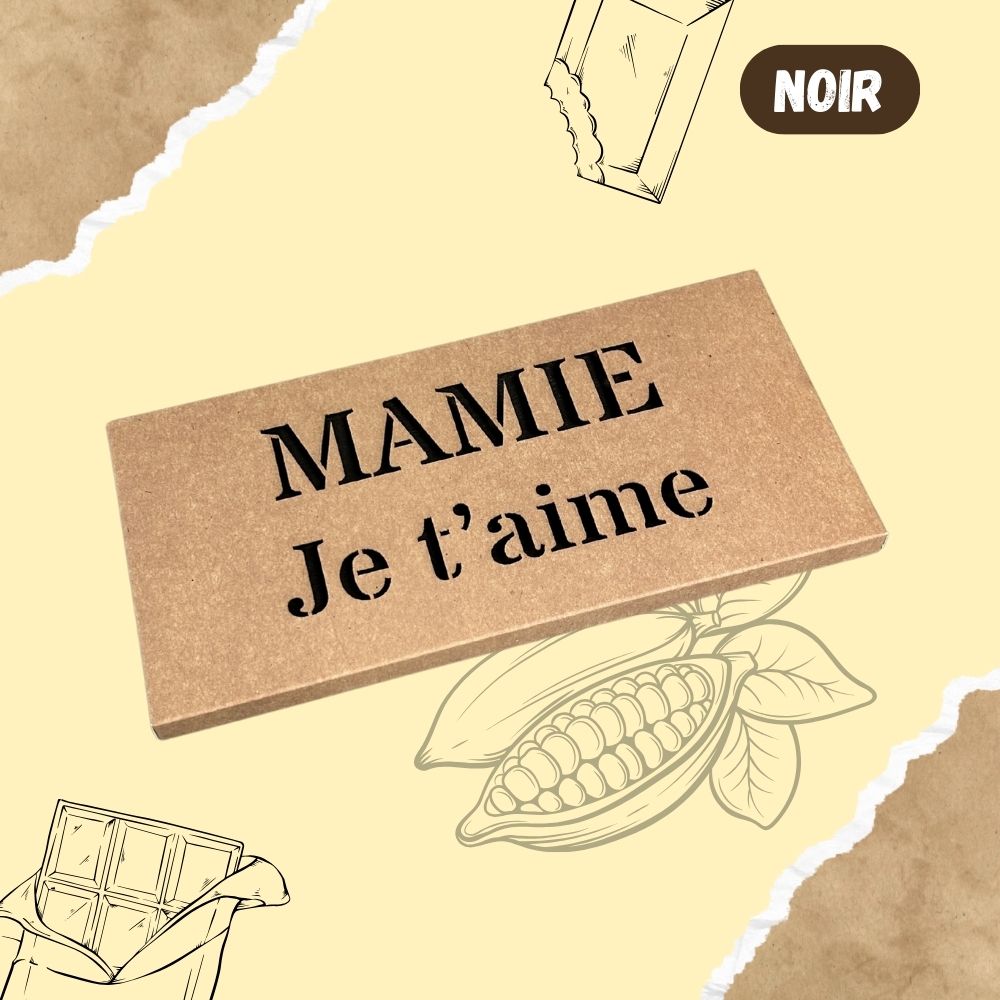 Tablette de chocolat NOIR - Mamie je t'aime