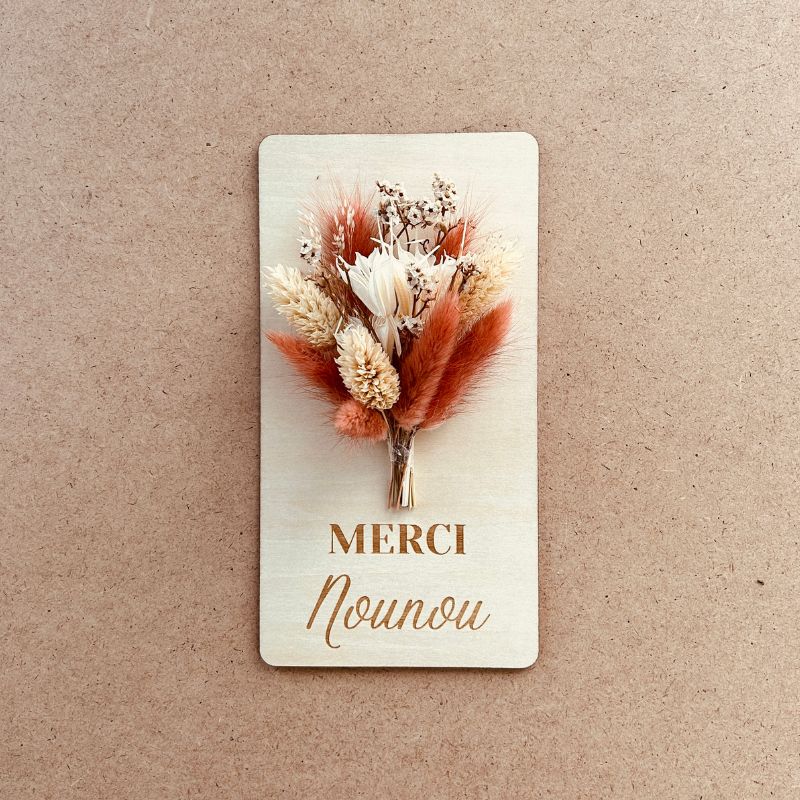 Carte fleurie "Merci Nounou"