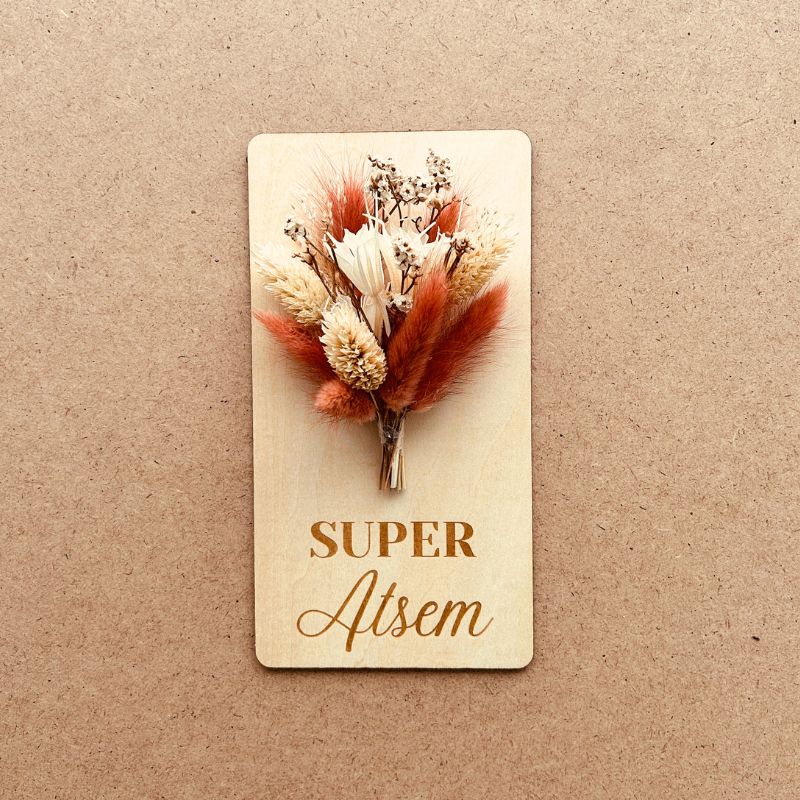 Carte fleurie "Super ATSEM"