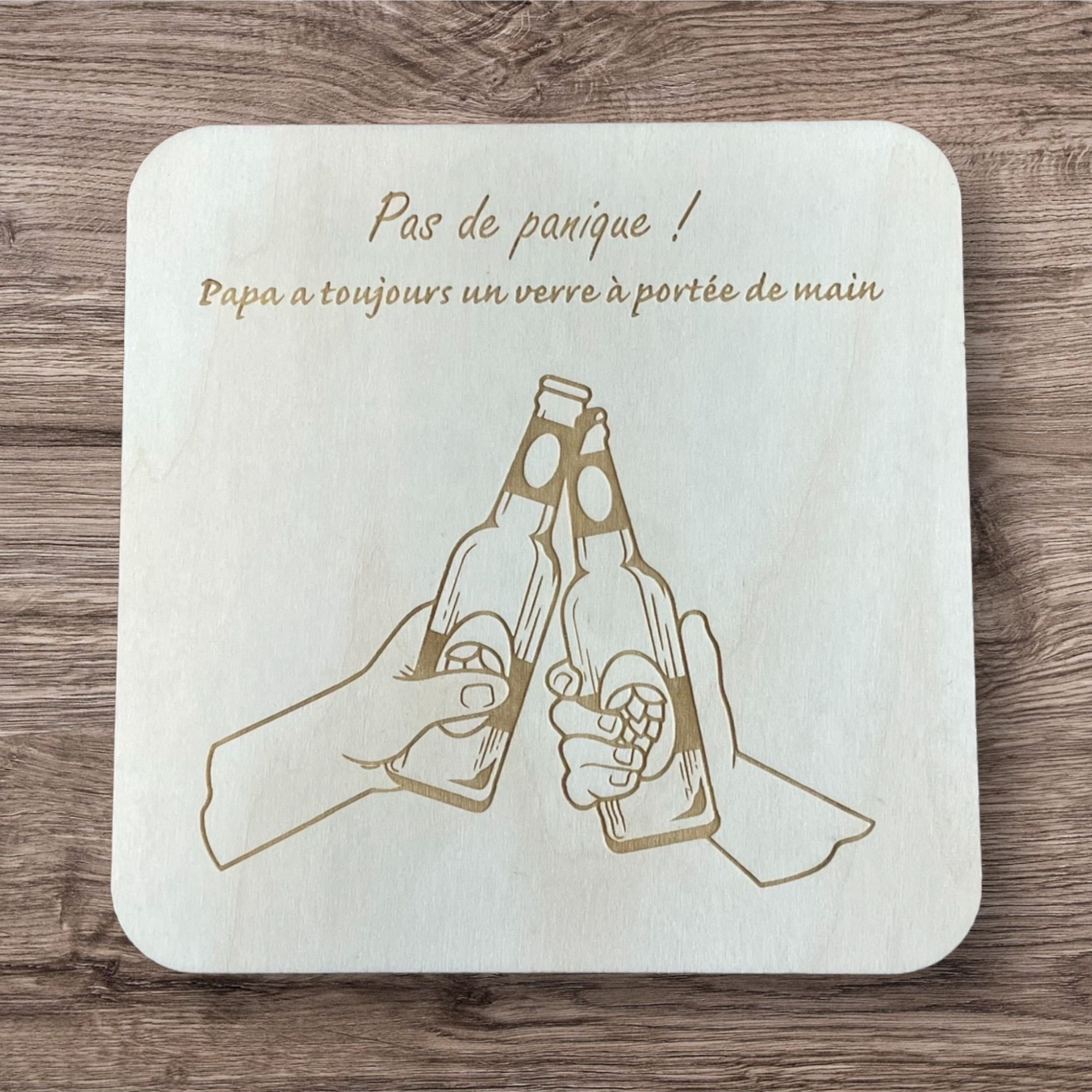 Lot de 4 Sous-Verres Pas de panique !