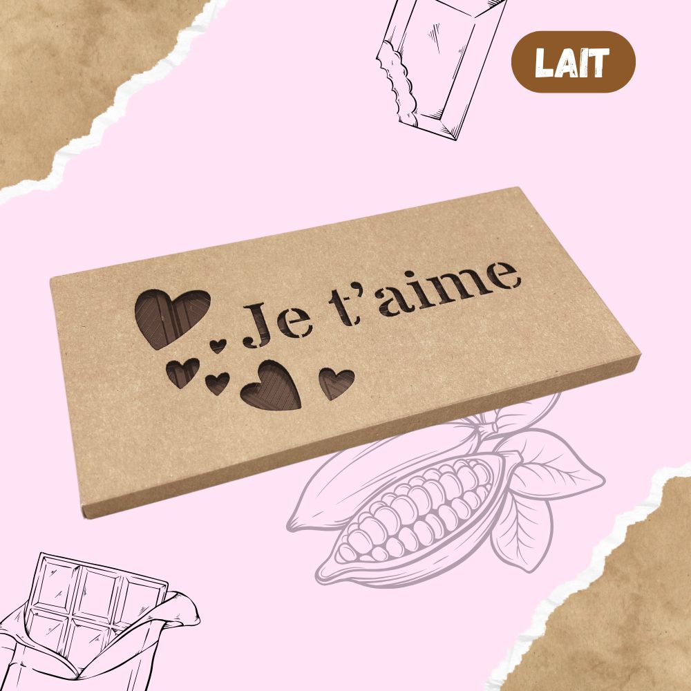 Tablette de chocolat LAIT - Je t'aime