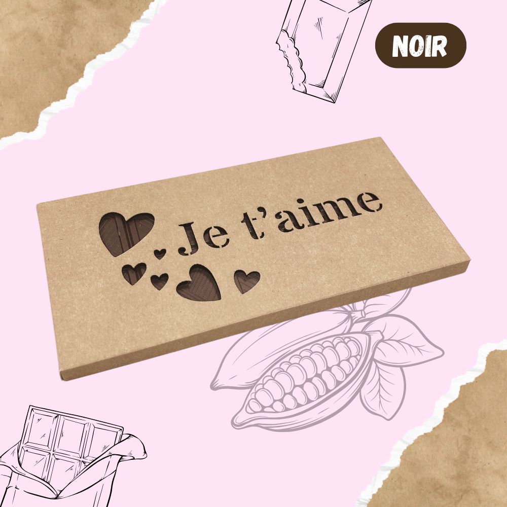 Tablette de chocolat NOIR - Je t'aime